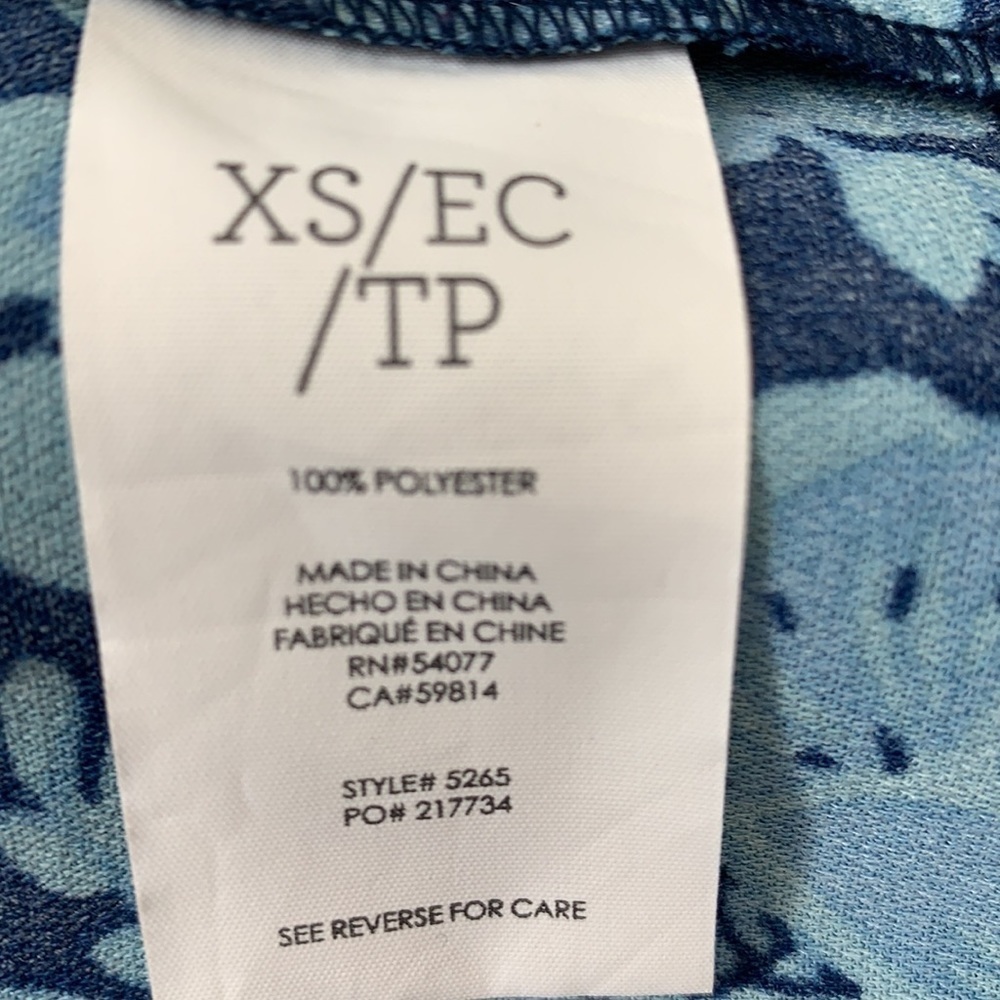 Cabi Java Blue Floral Drawstring Waist Dress Euc … - image 5